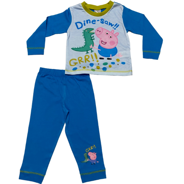 Pyjama George Pig Peppa Pig - Manches Longues - 100% Polyester Doux - Taille Élastique - Pour Garçons
